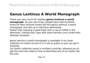 Genus Lentinus a World Monograph