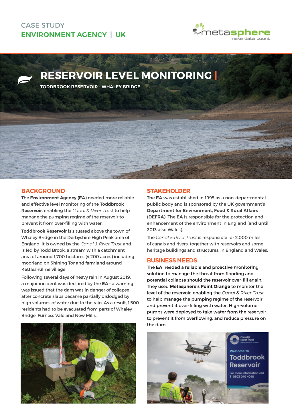 Reservoir Level Monitoring | Toddbrook Reservoir - Whaley Bridge