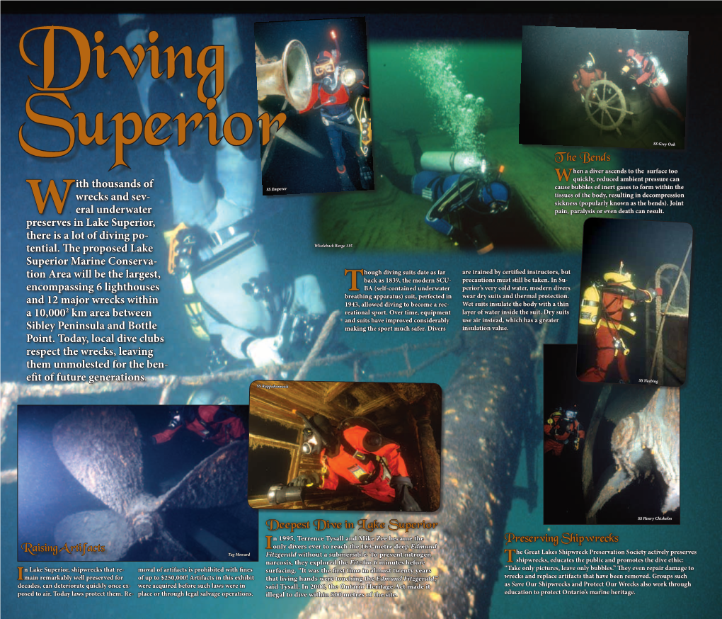 Eral Underwater Preserves in Lake Superior, There Is a Lot of Diving Po