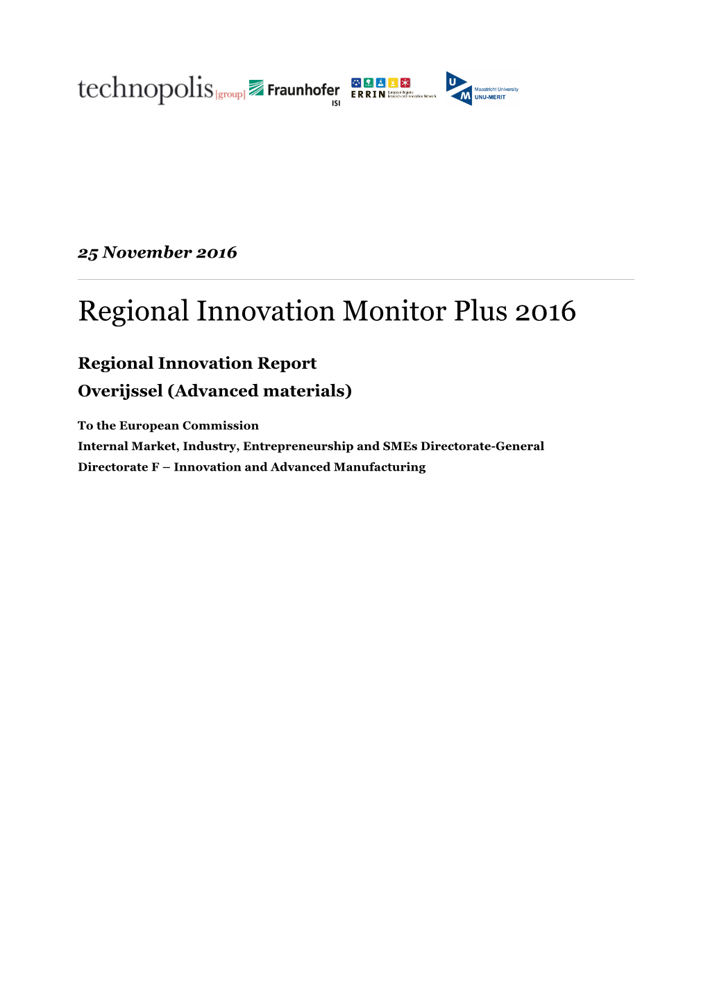 Regional Innovation Monitor Plus 2016