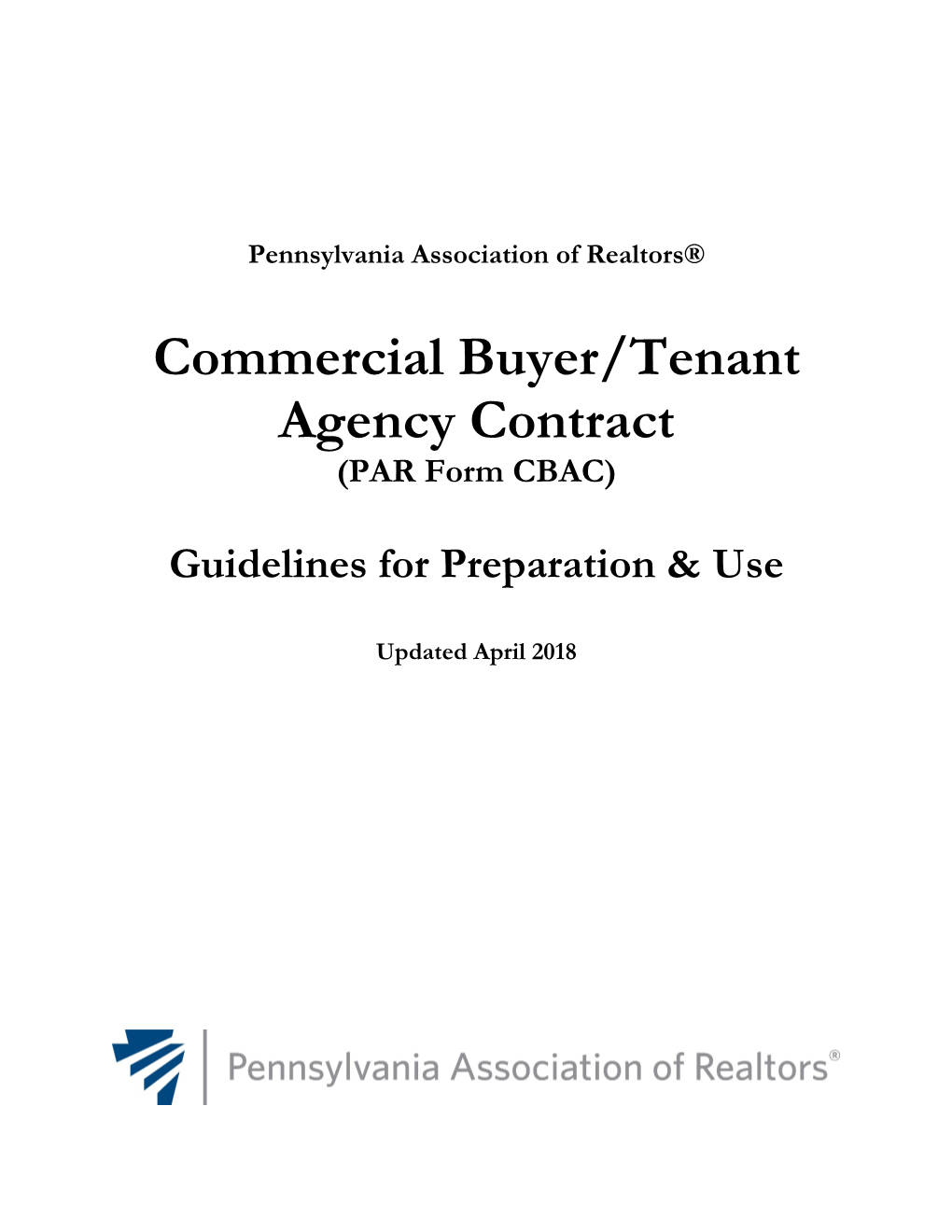 Commercial Buyer/Tenant Agency Contract (PAR Form CBAC)