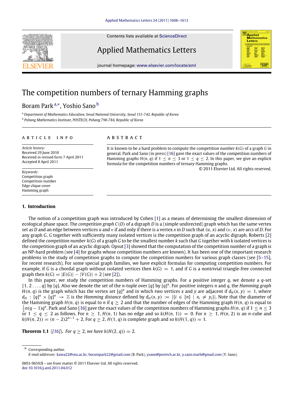 The Competition Numbers of Ternary Hamming Graphs