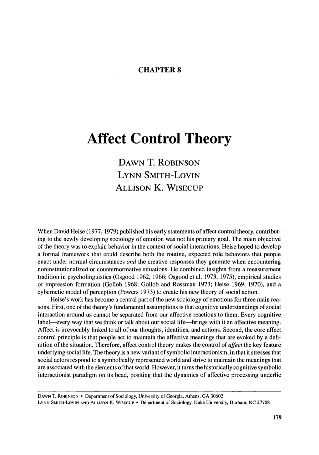 Affect Control Theory