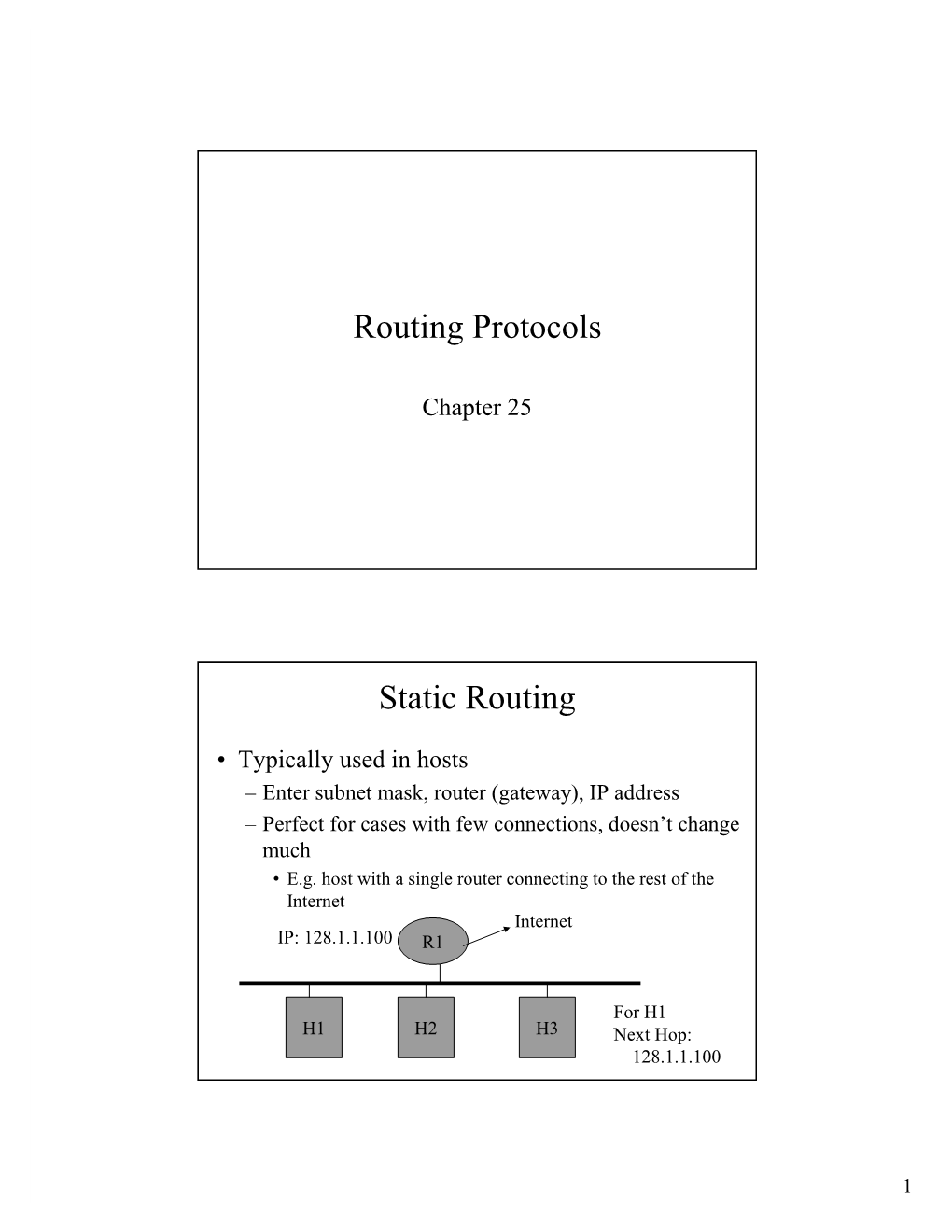 Routing Protocols Static Routing