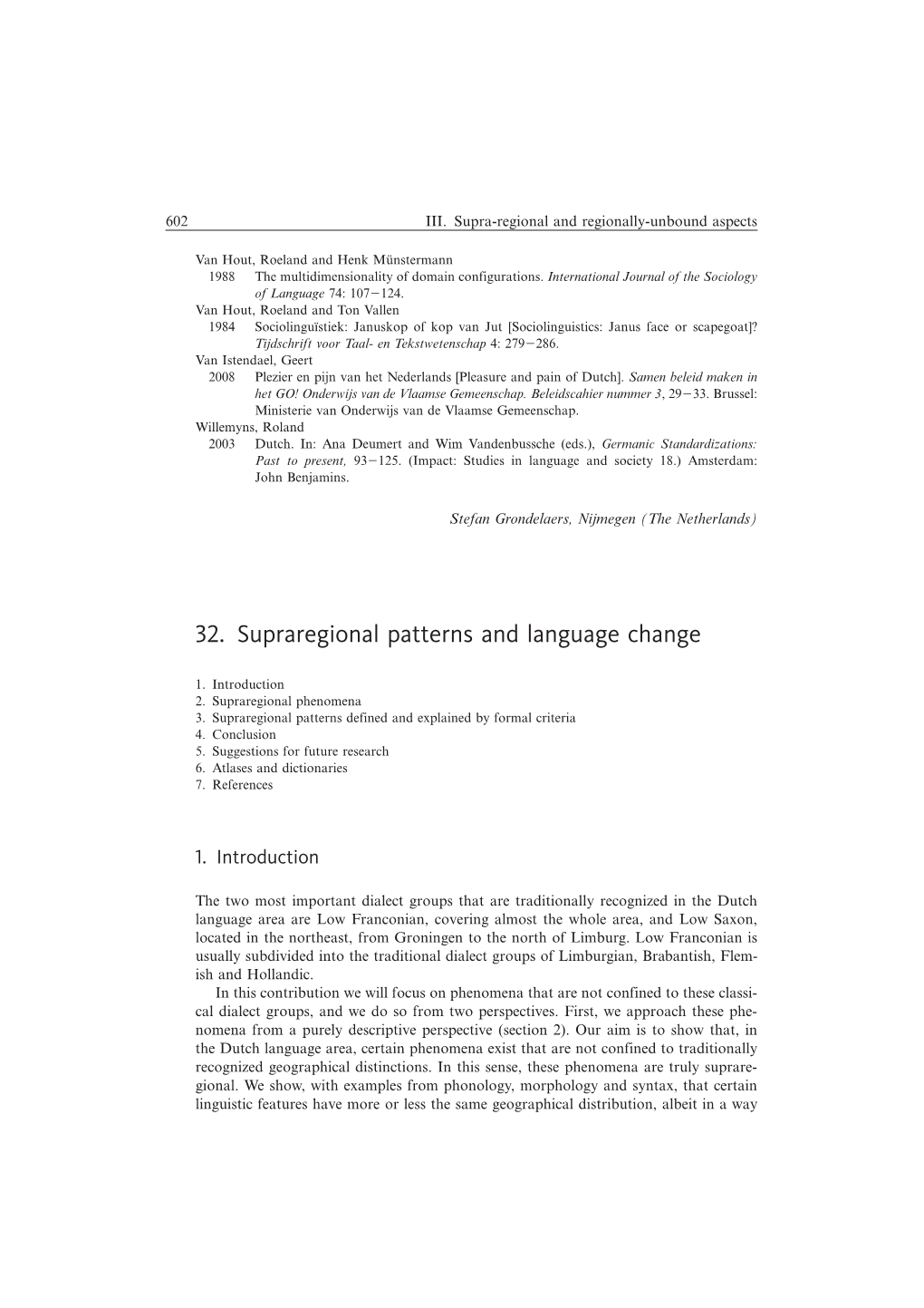 32. Supraregional Patterns and Language Change