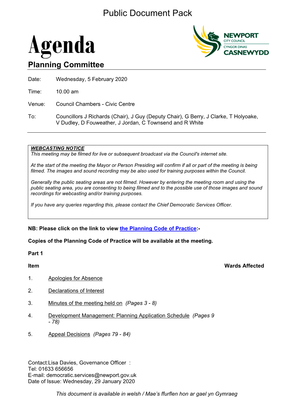 (Public Pack)Agenda Document for Planning Committee, 05/02/2020