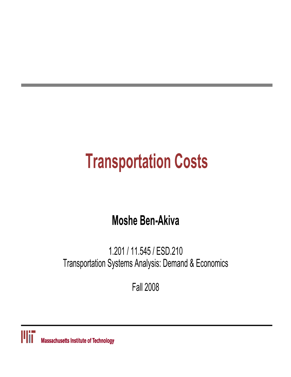 Transportation Costs