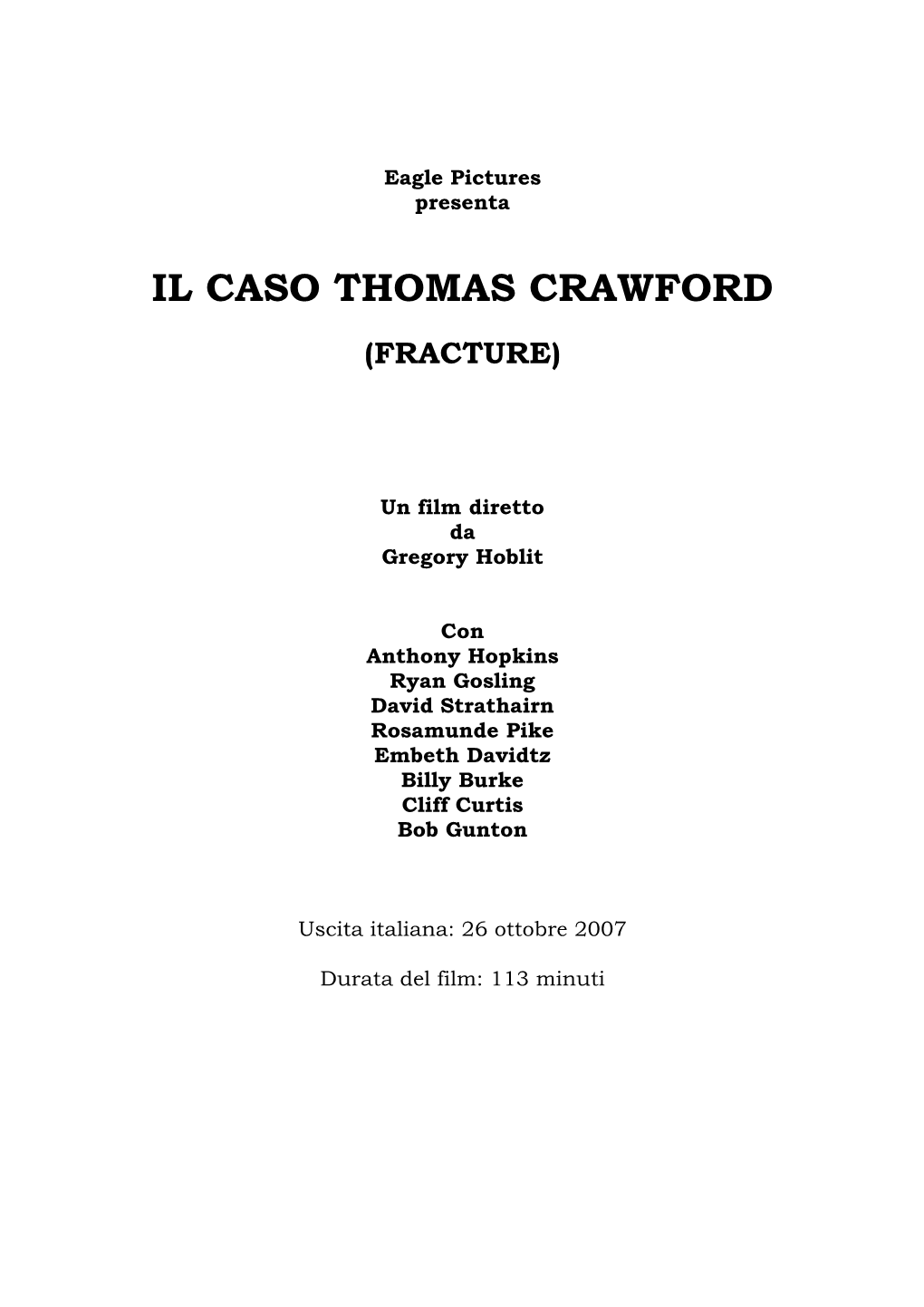 Il Caso Thomas Crawford