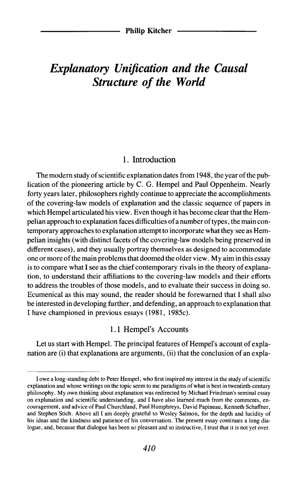 Explanatory Unification and the Causal Structure of the World