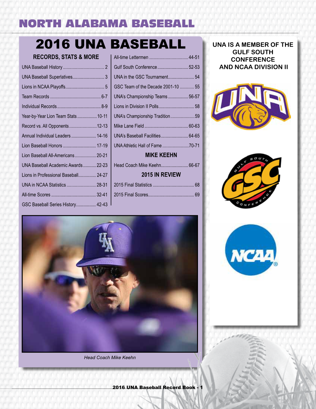 2016 UNA BASEBALL GULF SOUTH Records, Stats & More All-Time Lettermen