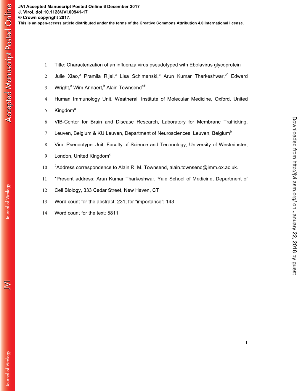 Characterization of an Influenza Virus Pseudotyped with Ebolavirus Glycoprotein