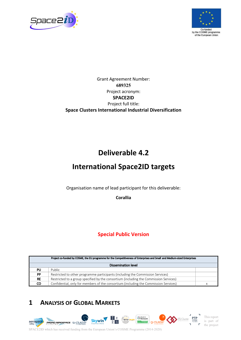 Deliverable 4.2 International Space2id Targets