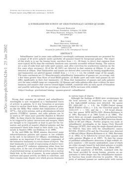 A Submillimeter Survey of Gravitationally Lensed Quasars 3 Data Were Obtained Either with the IRAM 30M Telescope 2.3