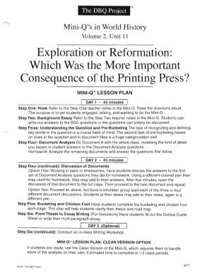 Which Was the More Important Consequence of the Printing Press?