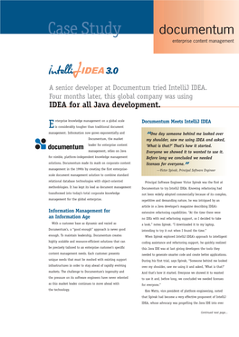 Read the Intellij IDEA Case Study