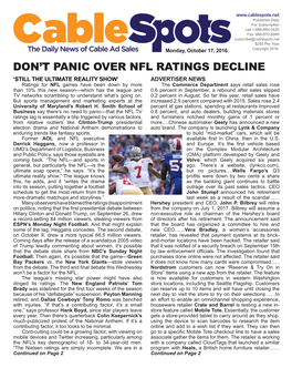 Don't Panic Over Nfl Ratings Decline