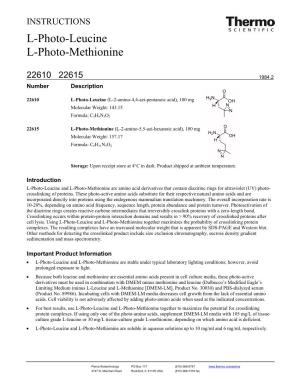 L-Photo-Leucine L-Photo-Methionine