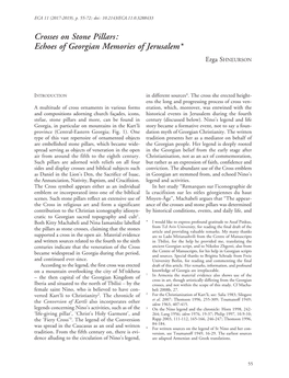 Crosses on Stone Pillars: Echoes of Georgian Memories of Jerusalem* Erga SHNEURSON