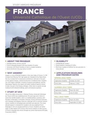 FRANCE Université Catholique De L’Ouest (UCO) 0821