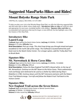 Mt. Holyoke Range State Park