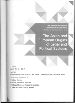 The Asian and European Origins of Legal and Olitical Systems