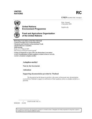 Azinphos-Methyl UNITED NATIONS United Nations Environment