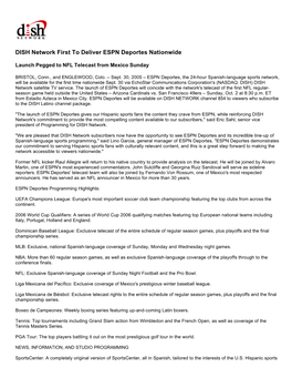 DISH Network First to Deliver ESPN Deportes Nationwide