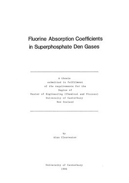 Fluorine Absorption Coefficients in Superphosphate Den Gases
