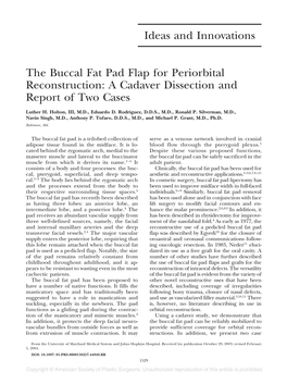 Ideas and Innovations the Buccal Fat Pad Flap for Periorbital