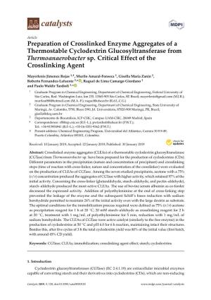 Preparation of Crosslinked Enzyme Aggregates of a Thermostable Cyclodextrin Glucosyltransferase from Thermoanaerobacter Sp