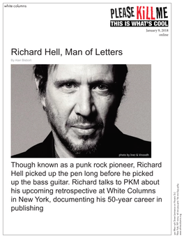 Richard Hell, Man of Letters