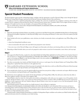 Special Student Procedures