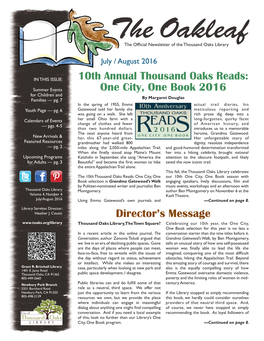 The Oakleaf the Official Newsletter of the Thousand Oaks Library