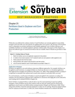 Fertilizers Used in Soybean and Corn Production