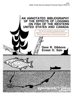 An Annotated Bibliography of the Effects of Logging on Fish of the Western United States and Canada