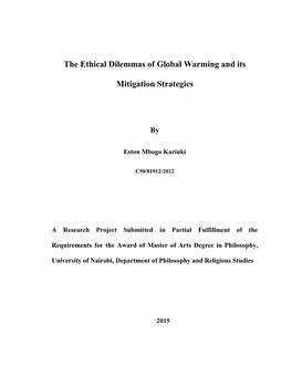 The Ethical Dilemmas of Global Warming and Its Mitigation Strategies