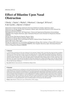 Effect of Bilastine Upon Nasal Obstruction