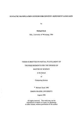 Syntactic Manipulation Systems for Context-Dependent Languages