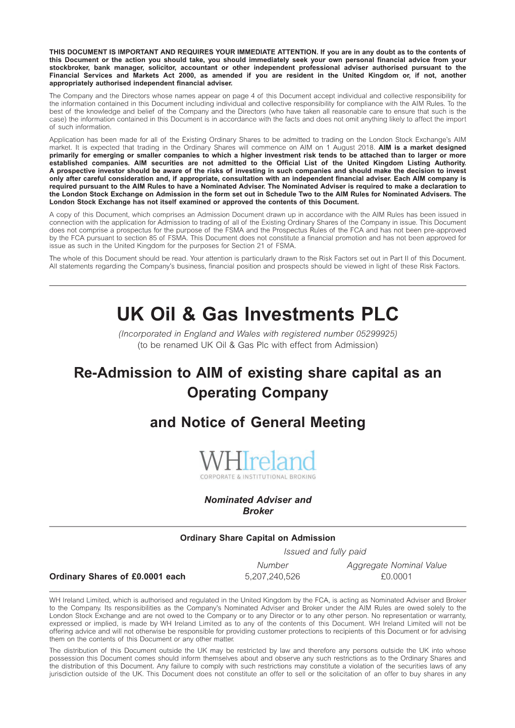 UK Oil & Gas Investments