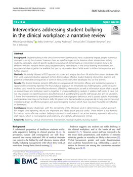 Interventions Addressing Student Bullying