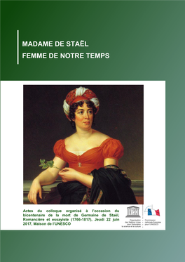 Madame De Staël Femme De Notre Temps