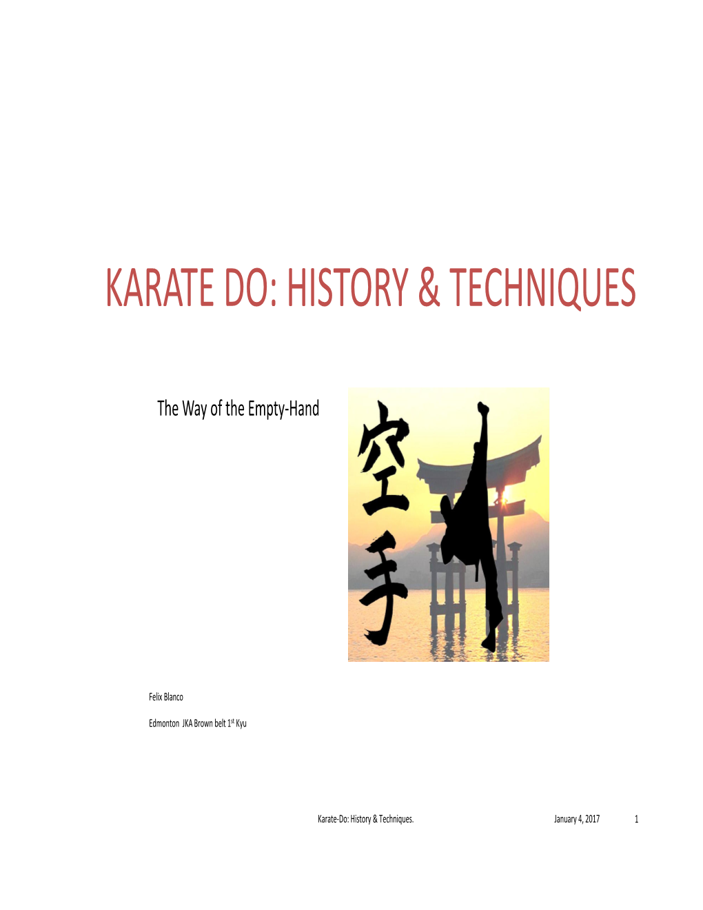 Karate Do: History & Techniques