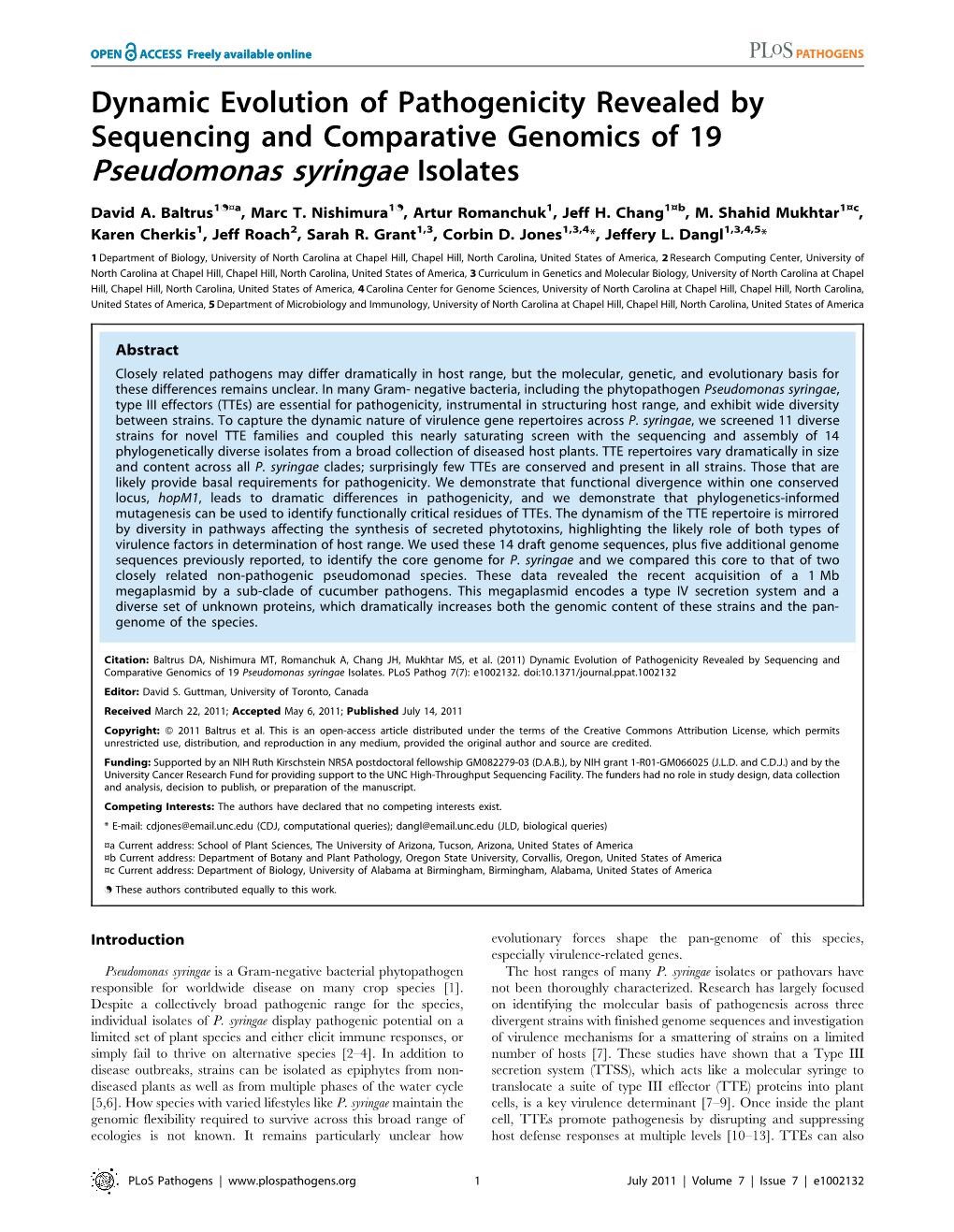 Pseudomonas Syringae Isolates