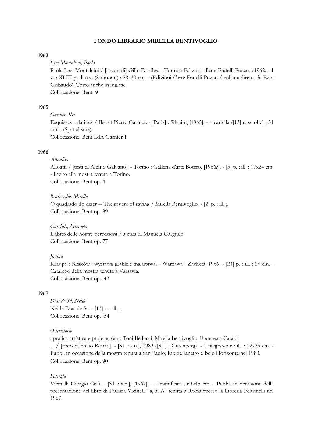 Visualizza L'elenco (Pdf)