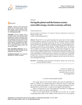 Renewable Energy, Circular Economy, Sobriety Citation: V