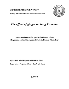 The Effect of Ginger on Lung Function