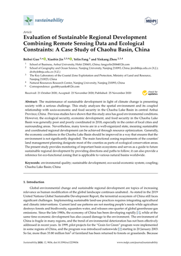 Evaluation of Sustainable Regional Development Combining Remote Sensing Data and Ecological Constraints: a Case Study of Chaohu Basin, China