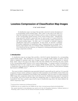 Lossless Compression of Classification Map Images