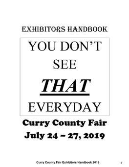Curry County Fair Exhibitors Handbook 2019 1