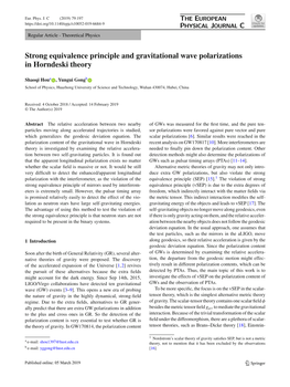 Strong Equivalence Principle and Gravitational Wave Polarizations in Horndeski Theory